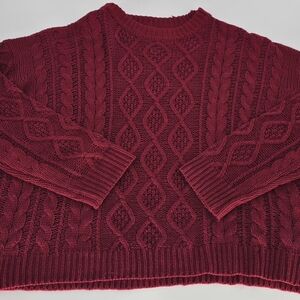 Simply Couture Red Cable Knit Sweater | Women’s Size 1XL | NWT